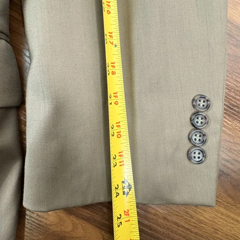 Jos A Bank Suit Mens 46L 38x29 Tan Wool 2 Button Flat Front Signature Old Money